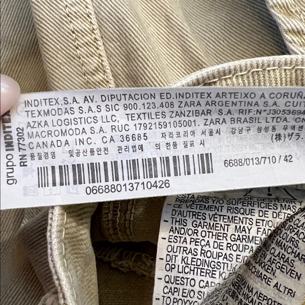 Zara Light Tan Wide Leg Denim Trousers Size 10 - Picture 13 of 14